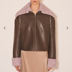 FINAL PRICE. NWT Nanushka Vegan Leather Faux Fur Jacket